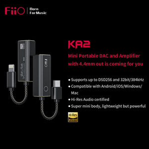 Buy now FiiO JadeAudio KA2 4.4mm Balanced Headphone Amps USB DAC DSD256 32bit/384kHz PCM for Android/iOS/Windows/Mac (USB Type C) at indiglob india