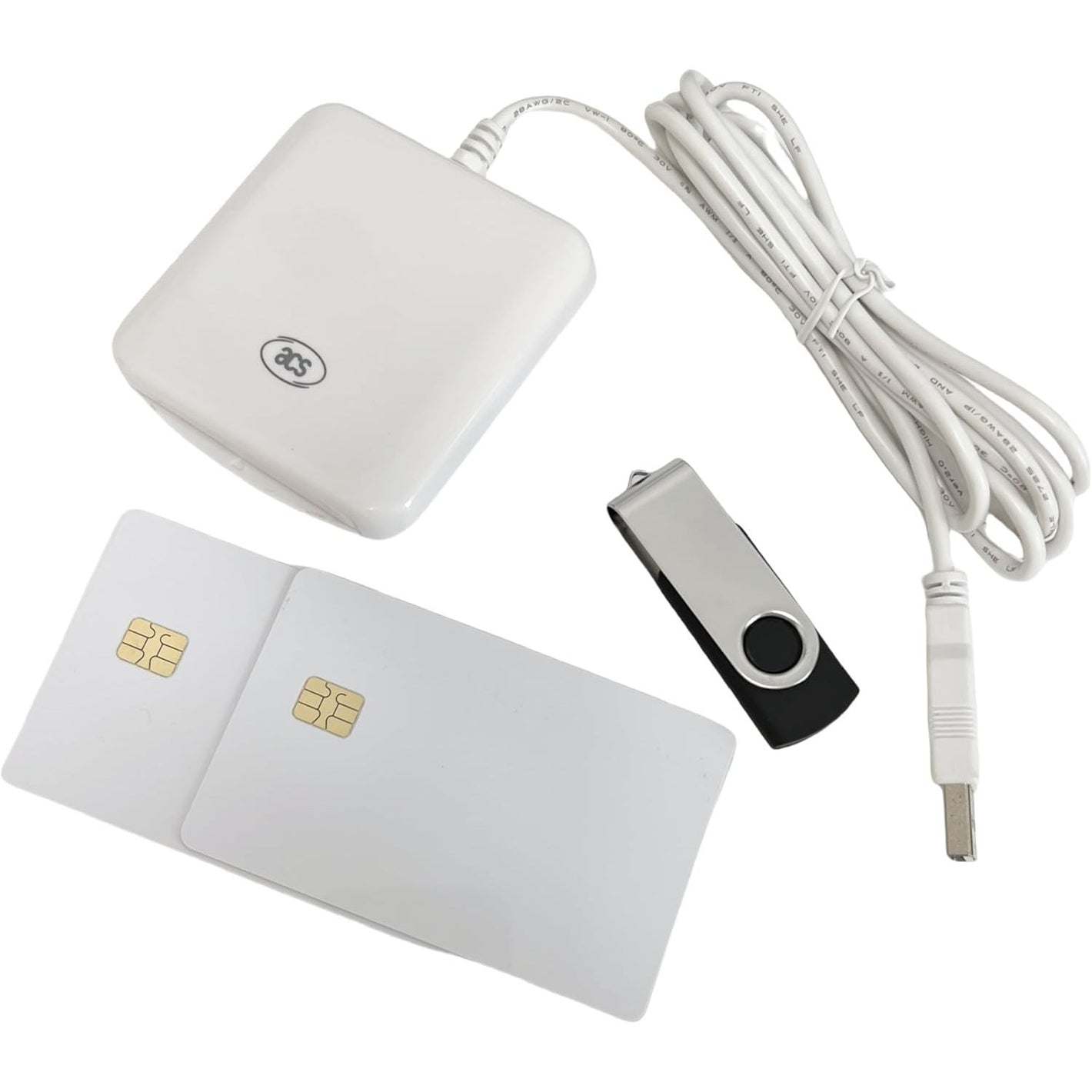 USB ACR38_I1 CAC PC/SC Contact Smart Chip IC Card Reader Writer Support ISO7816 A B C Memory Cards with 2PCS SLE4442 Chip Card, 1PCS SDK Kit (Install Driver Required) by XCRFID