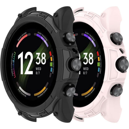 Compatible for Fossil Gen 6 42MM 44MM Case Protective Bumper Cover Case for Fossil Gen 6 Smartwatch Accessories (Gen 6 44MM, Black&Black)