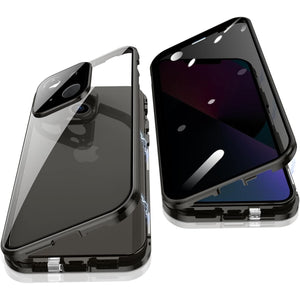 Anti Peeping Case for iPhone 13 (6.1"), Jonwelsy 360 Degree Front and Back Privacy Tempered Glass Cover, Anti SPY Screen, Anti Peep Magnetic Adsorption Metal Bumper for iPhone 13 (Black)