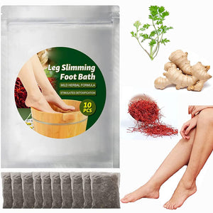 Lymphatic Drainage Ginger Foot Soak, Leg Slimming Foot Bath, Natural Mugwort Herb Foot Soak Detox Foot Care Foot Bath Bag Spa Relax Massage for Women Men (1PACK-10pcs)