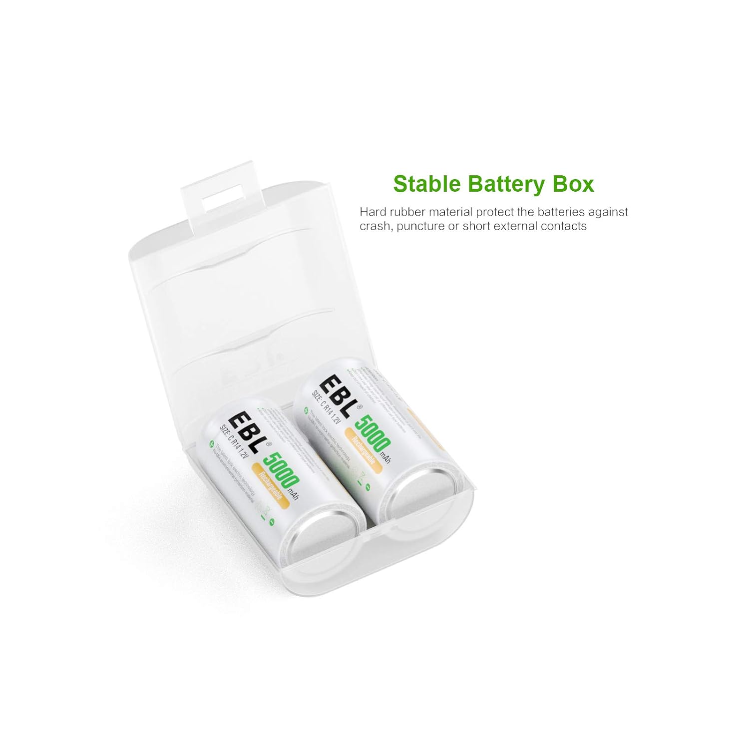 Buy now EBL 906 Smart Charger for AA AAA C D 9V Rechargeable Batteries with 4 Pieces 5000mAh C Rechargeable Batteries at indiglob india