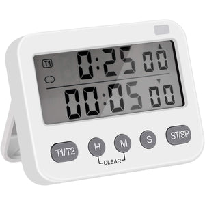 Pomodoro 25, 5 Minute Adjustable Productivity Timer White