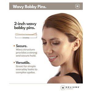 Heliums Bobby Pins - Auburn Red - 2 Inch Wavy Hair Pins, Color Matched for Redheads, 48 Count