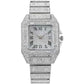 MINILUJIA Luxury Mens Crystal Watch Fashion Full Bling Iced Out Rhinestone Quartz Analog Watch Men Women Hip Hop Big Dial Square Wristwatch