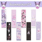 Cartoon Kawaii Set Including Bookmarks Pens Card Holders with Lanyard Sticky Note Ruler Stickers Button Badges Keychain - My Store