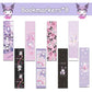 Cartoon Kawaii Set Including Bookmarks Pens Card Holders with Lanyard Sticky Note Ruler Stickers Button Badges Keychain