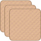 RIQINXIN Washable Incontinence Chair Pads 3pcs Waterproof Seat Protector Pads for Wheelchair Armchair Adults21x22in (Beige)