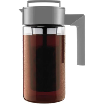 Takeya Tritan Cold Brew Coffee Maker - Airtight Pitcher with Leak-Free Lid - BPA-Free Cold Brew Maker with Silicone Handle - Dishwasher-Safe Pitcher for Homemade Cold Brew - 1 Quart, Black