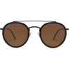 SOJOS Retro Vintage Round Polarized Sunglasses for Women Men Small Double Bridge Circle Sunnies SJ1104 - Shiny Black/Brown