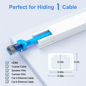 Buy now Yecaye Cord Hider, 113in One-Cord Cable Concealer, Cord Covers for Wires on Wall, Easy Install Cable Management Kit for 2 Small Wires, Cables Raceway Home Office, W0.59in H0.4in, White at indiglob india