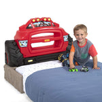 Buy now Simplay3 Monster Truck Headboard, Twin Size Plastic Car Bed Headboard for Kids, Toddlers and Boys with Toy Car Storage - Red, Made in USA at indiglob india