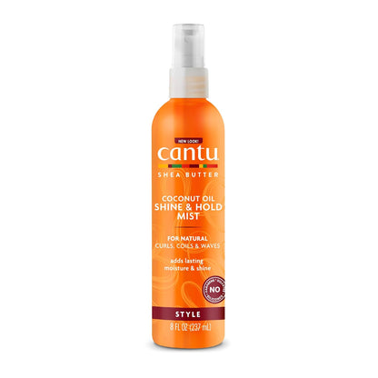 Cantu Coconut Oil Shine & Hold Mist with Shea Butter for Natural Hair, 8 fl oz
