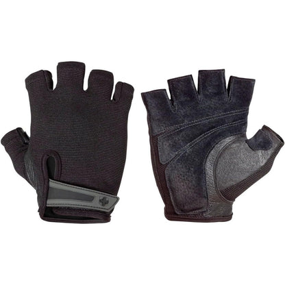 Harbinger Power Non-Wristwrap Workout Weightlifting Gloves with StretchBack Mesh and Leather Palm
