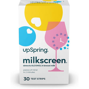 Upspring Milkscreen Test Strips to Detect Alcohol in Breast Milk - 2 Minutes with Results, at-Home Test for Breastfeeding Moms, Quick Accurate Simple Breast Milk Alcohol Dip Test, 30 Test Strips