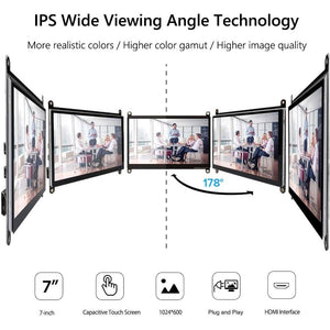 7 Inch Touch Screen Monitor for Raspberry Pi, Portable IPS Display HDMI 1024 * 600 Touchscreen with Acrylic Case, Second Monitor for Gaming Consoles/PC/Camera/Win OS