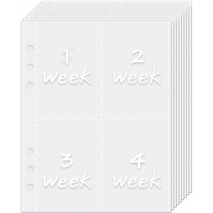 Antner 52 Week Money Saving Challenge A5 Binder Inserts Cash Envelopes for A5 Planner Binder, Pre-Printed 1-52 Weeks Money Pouches Cash Stuffing Envelopes Clear Sleeves for Savings Binder, 13 Sheets