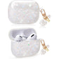 Cute AirPods Pro Case with Shell Pearl Keychain Bling Marble Design Hard TPU Cover Comparable with AirPod Pro Case for Girls and Womens