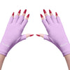 MelodySusie UV Gloves for Gel Nail Lamp, Professional UPF50+ UV Protection Gloves for Manicures, Art Skin Care Fingerless Glove for Women Men Protect Hands from Sun and Nail Dryer Harm (Black) - D-purple