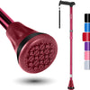 REHAND Walking Cane - Foldable, Adjustable, Collapsible Walking Canes for Men & Women, Heavy Duty All Terrain Tip, with Travel Bag | Walking Sticks for Seniors & Adults - Passion Red