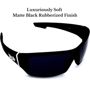Buy now Locs Men's Rectangular Hardcore Wrap 63mm Sunglasses (Matte Black Rubberized Finished) at indiglob india