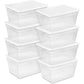 Buy now Sterilite 24-Pack 6 Quart Storage Box, Stackable Clear Plastic Bins with Snap-On Lids - Heavy-Duty Organizing Containers for Closet, Bathroom, and Office 56 Quart 8 Pack at indiglob india
