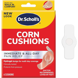 Dr. Scholl's Corn Cushion with Hydrogel Technology, 6ct // Cushioning Protection Against Shoe Pressure and Friction That Fits Easily in Any Shoe for Immediate and All-Day Pain Relief