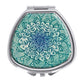 Pill Box,Green Mandala Pill Case for Purse Pocket Pill Organizer Decorative Boxes Silver Single Compartment Travel Medicine Tablet Holder Wallet