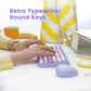 Perixx PERIDUO-713PP Wireless Mini Keyboard and Mouse Combo - Retro Round Key Caps - Pastel Purple - US English Layout (PD-713PPUS-11953)