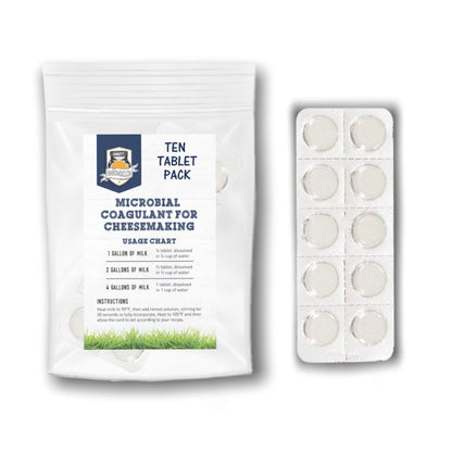 Microbial Rennet For Cheese Making | Vegetarian Rennet Tablets | Milk Coagulant | Vegan Cheese making | Shelf-Stable Rennet Tablets, Perforated For Easy Use
