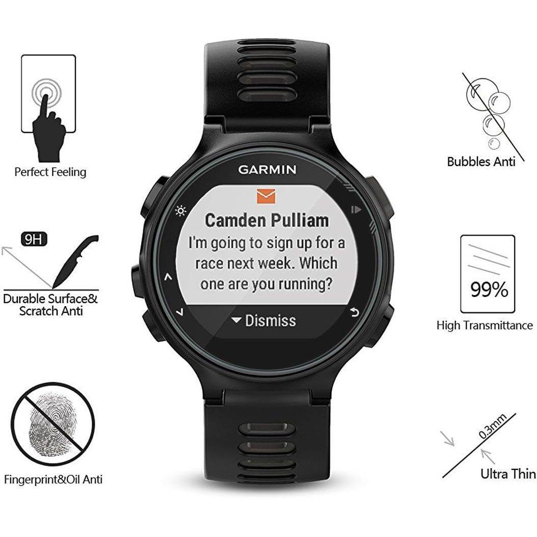 (Pack of 4) Tempered Glass Screen Protector for Garmin Forerunner 735XT, Akwox [0.3mm 2.5D High Definition 9H] Premium Clear Screen Protective Film for Garmin Forerunner 735XT - My Store