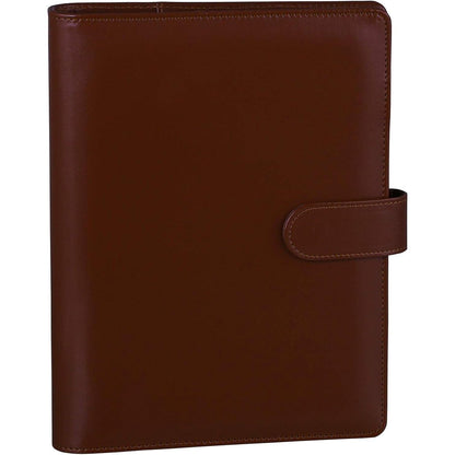 Antner A5 Binder 6 Ring Refillable Notebook Planner Cover for A5 Refill Paper, PU Leather Small Binder Budget Planner Photocard Holder Loose Leaf Personal Organizer with Magnetic Buckle, Brown