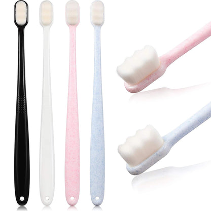 4 Pieces Extra Soft Toothbrushes for Sensitive Gums with 20000 Micro Nano Bristle for Adult Pregnant Gum Recession Elderly Braces, Protect Fragile Gums(Black, White)