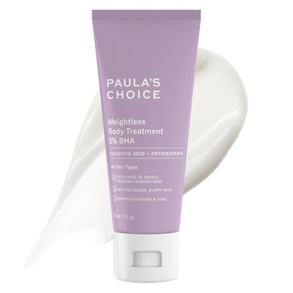 Paula's Choice Weightless Body Treatment 2% BHA, Salicylic Acid & Chamomile Lotion Exfoliant, Moisturizer for Keratosis Pilaris (KP) Prone Skin & Clogged Pores, Fragrance-Free