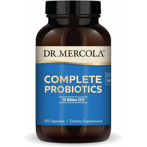 Dr. Mercola Complete Probiotics - 70 Billion CFU - Supports Immune, Digestive & Gut Health - Features 10 Strains - Shelf Stable - GMO-Free, Gluten-Free & Soy-Free - 90 Capsules (90 Servings)