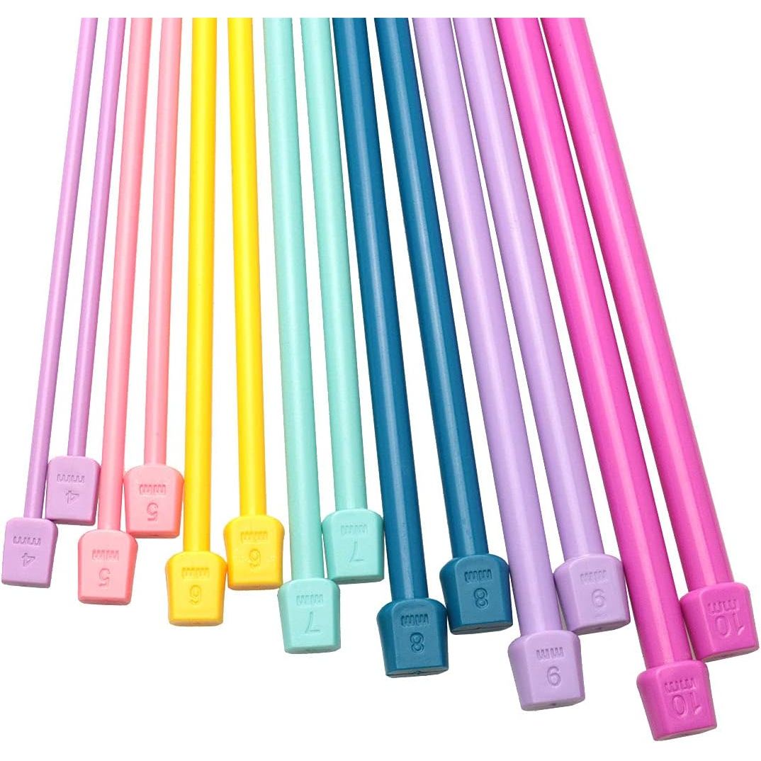 Buy now ITROLLE Knitting Needle 14PCS 4mm 5mm 6mm 7mm 8mm 9mm 10mm Colourful Single Pointed Knitting Straight Pins at indiglob india