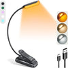 Glocusent Willow Book Light for Reading in Bed, 10LED Bright Reading Light, 3 Colors & 3 Brightness, Rechargeable Book Light Lasts for 80hr, Lightweight Clip on Book Light, Perfect for Book Lovers - Black