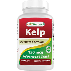 Best Naturals Kelp Supplement 150 Mcg Tablet, 300 Count