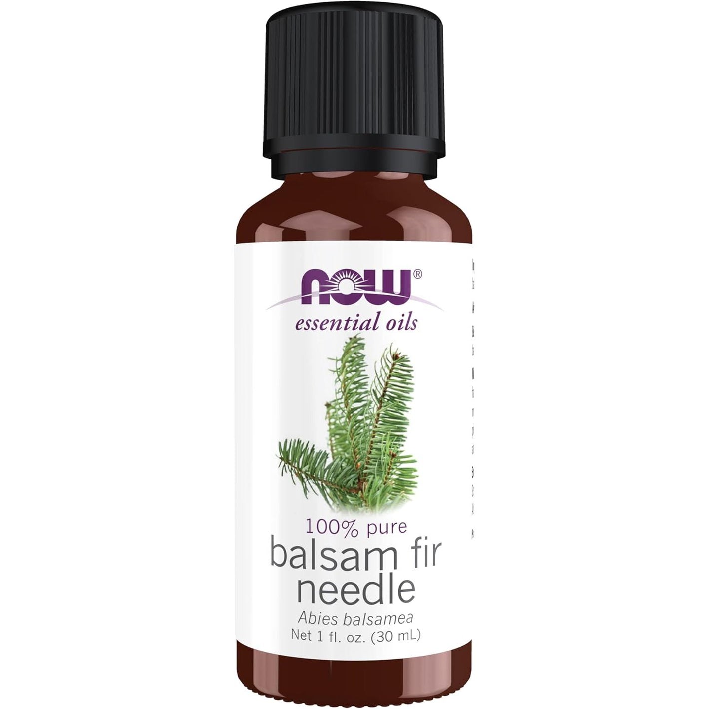 NOW Essential Oils, Balsam Fir Needle Oil, Woodsy Aromatherapy Scent, Steam Distilled, 100% Pure, Vegan, Child Resistant Cap, 1-Ounce