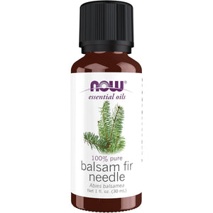 NOW Essential Oils, Balsam Fir Needle Oil, Woodsy Aromatherapy Scent, Steam Distilled, 100% Pure, Vegan, Child Resistant Cap, 1-Ounce