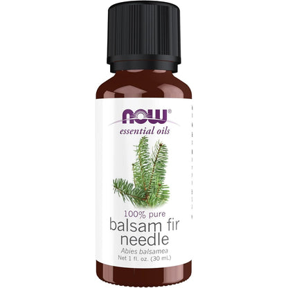 NOW Essential Oils, Balsam Fir Needle Oil, Woodsy Aromatherapy Scent, Steam Distilled, 100% Pure, Vegan, Child Resistant Cap, 1-Ounce