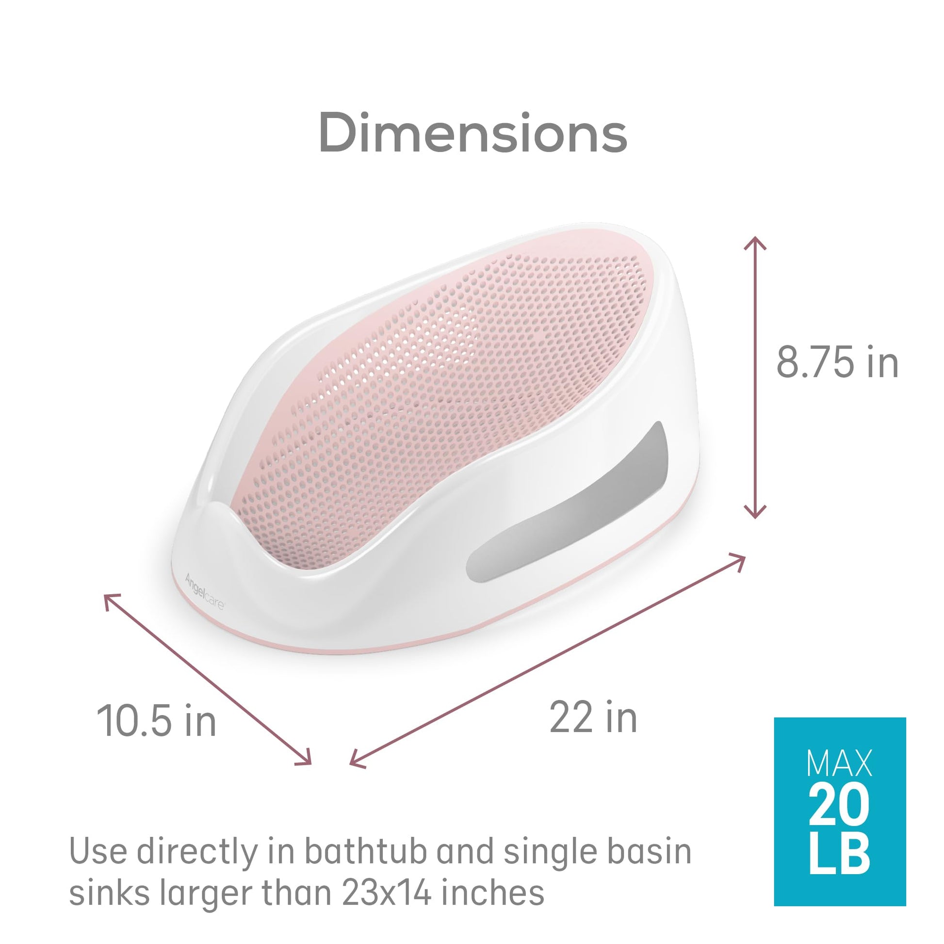 Buy now Angelcare Baby Bath Support (Pink) | Ideal for Babies Less than 6 Months Old at indiglob india