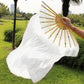 1.8m Artificial Silk Belly Dance Bamboo Fans Veils Women Real Silk Belly Dance Fan Veil National Dance Dancing Long Bamboo Fan - My Store
