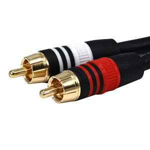 Monoprice 1.5ft Premium 2 RCA Plug/2 RCA Plug M/M 22AWG Cable - Black
