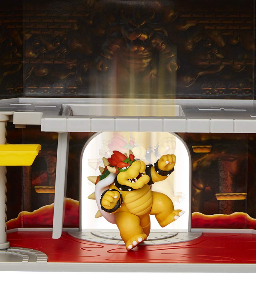 Buy now Super Mario Nintendo Deluxe Bowser's Castle Playset with 2.5" Exclusive Articulated Bowser Action Figure, Interactive Play Set with Authentic in-Game Sounds at indiglob india