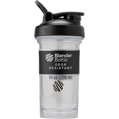 BlenderBottle Shaker Bottle Pro Series Perfect for Protein Shakes and Pre Workout, 24-Ounce, Black