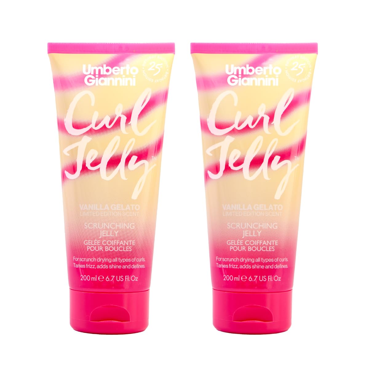 Buy now Umberto Giannini Curl Jelly Scrunching Jelly 6.7 fl Oz - Frizz Solution Defining Hair Gel for 2a-4c Curly, Wavy, Coily Hair - Vegan & Cruelty-Free Curl Jelly Vanilla Gelato (2 Pack) at indiglob india