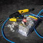 Buy now Klein Tools 80072 RJ45 Cable Tester Kit with LAN Scout Jr. 2, Coax Crimper / Stripper / Cutter Tool and 50-Pack Pass-Thru Modular Data Plugs at indiglob india