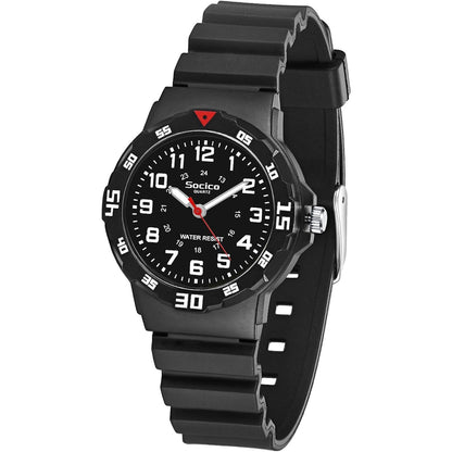 SOCICO Children Analog Watch for Boys Girls Waterproof Time Teaching Watch with Soft Band, Learning Time Wrist Watch Easy to Read Christmas Gifts for Kids Ages 3-12 Great Gifts