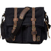 JONON Vintage Military Men Canvas Messenger Bag for 13.3-17" Laptop - Black